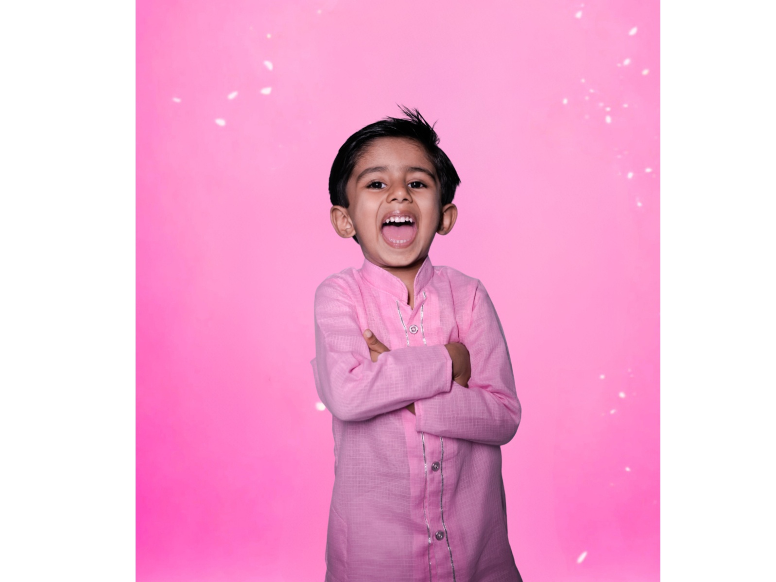 Hot pink boys kurta set 1