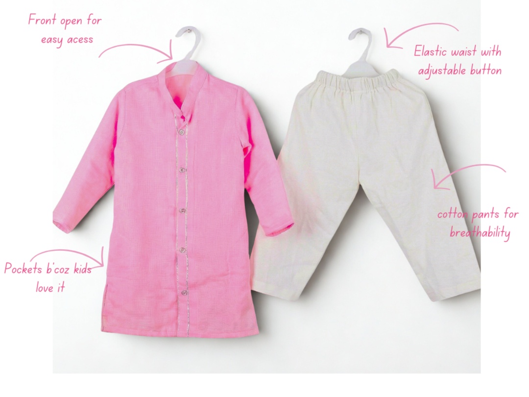 Hot pink boys kurta set 2