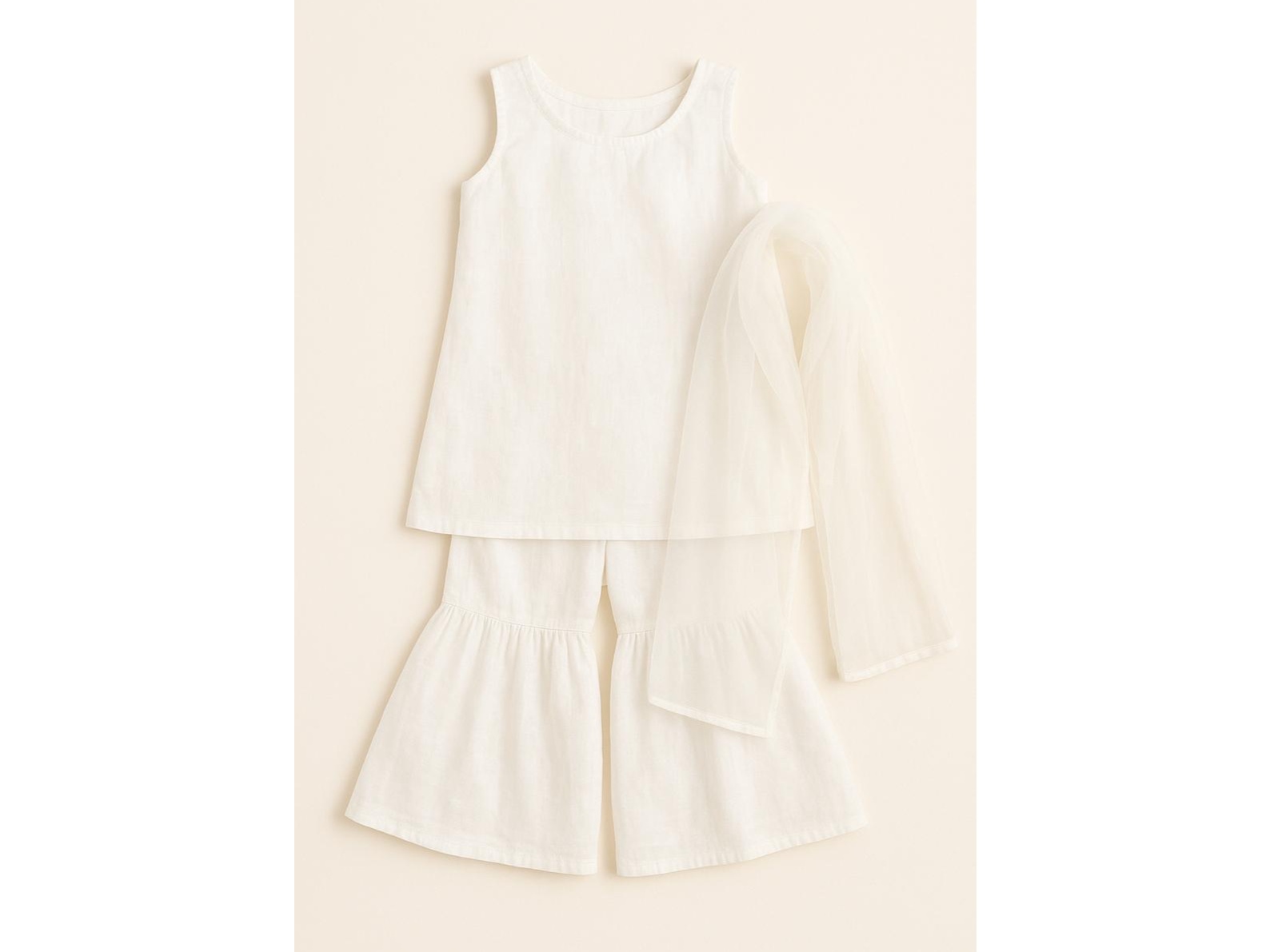 Girls white sharara set