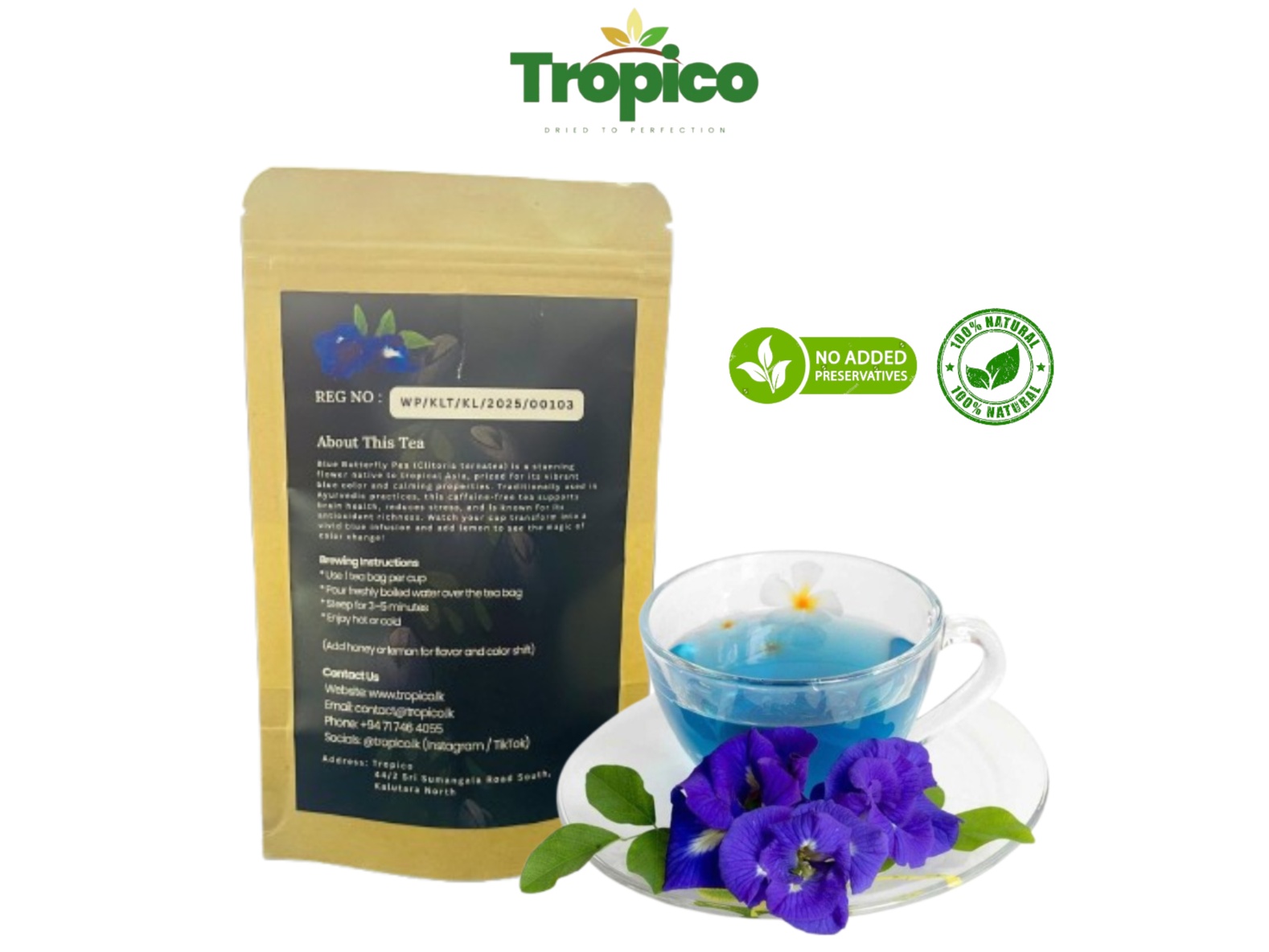 Blue Butterfly Pea Flower Tea Bag 2