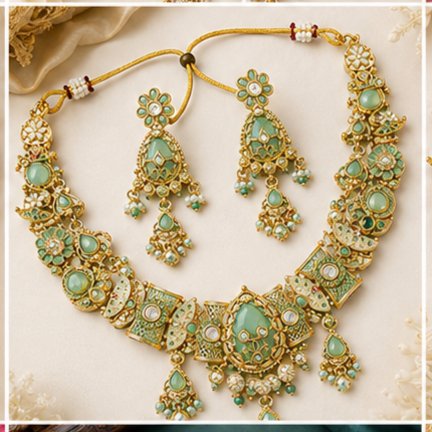 Kundan Meenakari Necklace Set 2