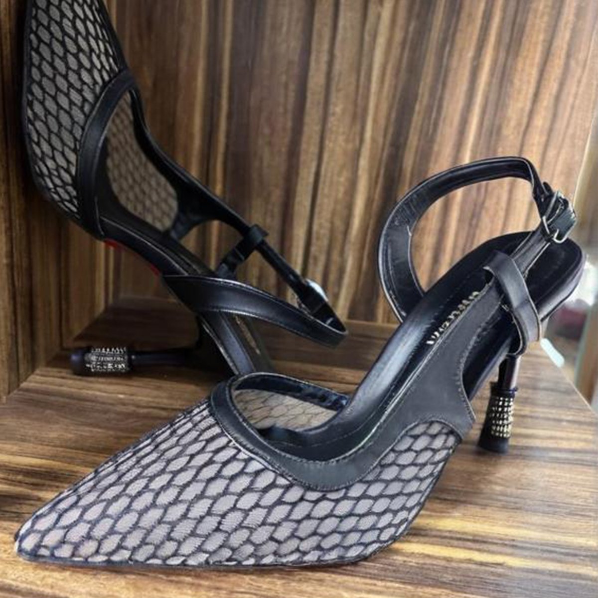 Women’s Luxury Gold High Heel – Rhinestone Slingback 2