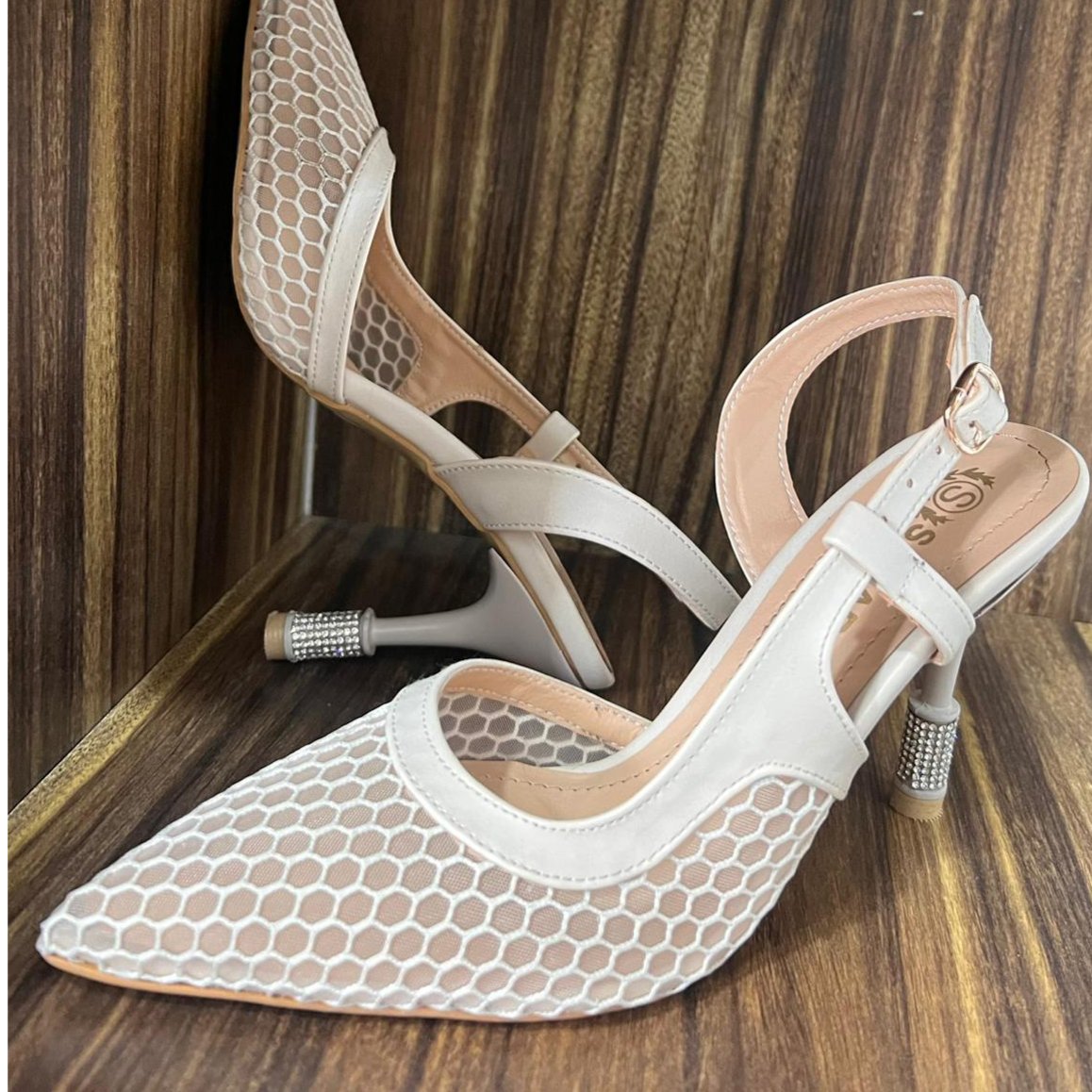 Women’s Luxury Gold High Heel – Rhinestone Slingback 4