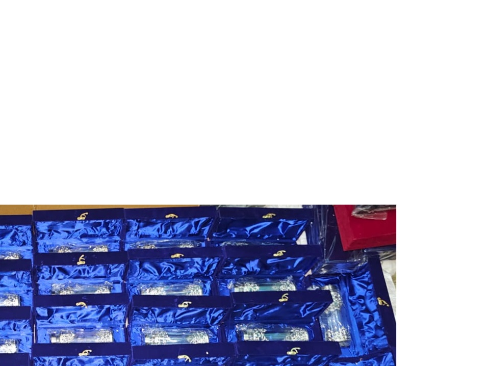 German sliver water bottle with velvet gifting box