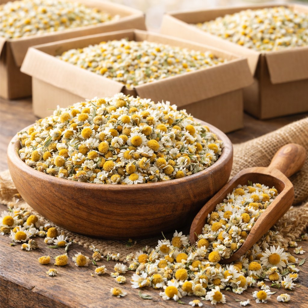 Premium Dried Chamomile Flowers (Whole) – Herbal Tea Grade | Bulk Export