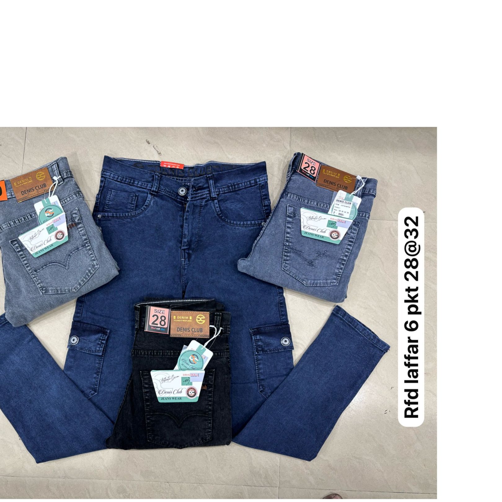 Men’s RFD Laffar 6 Pocket Cargo Denim Jeans 4