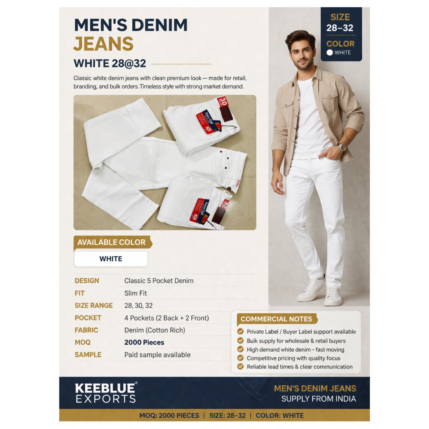 Men’s Slim Fit Denim Jeans - Article 3215 RFD 5