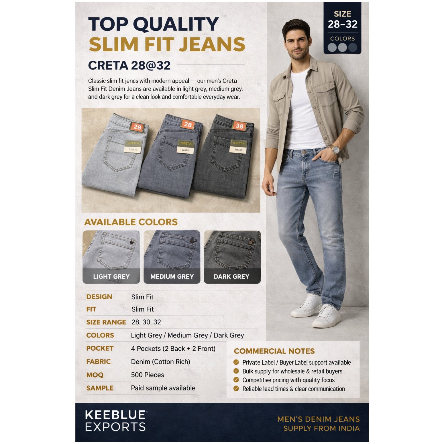 Men’s Creta Slim Fit Denim Jeans