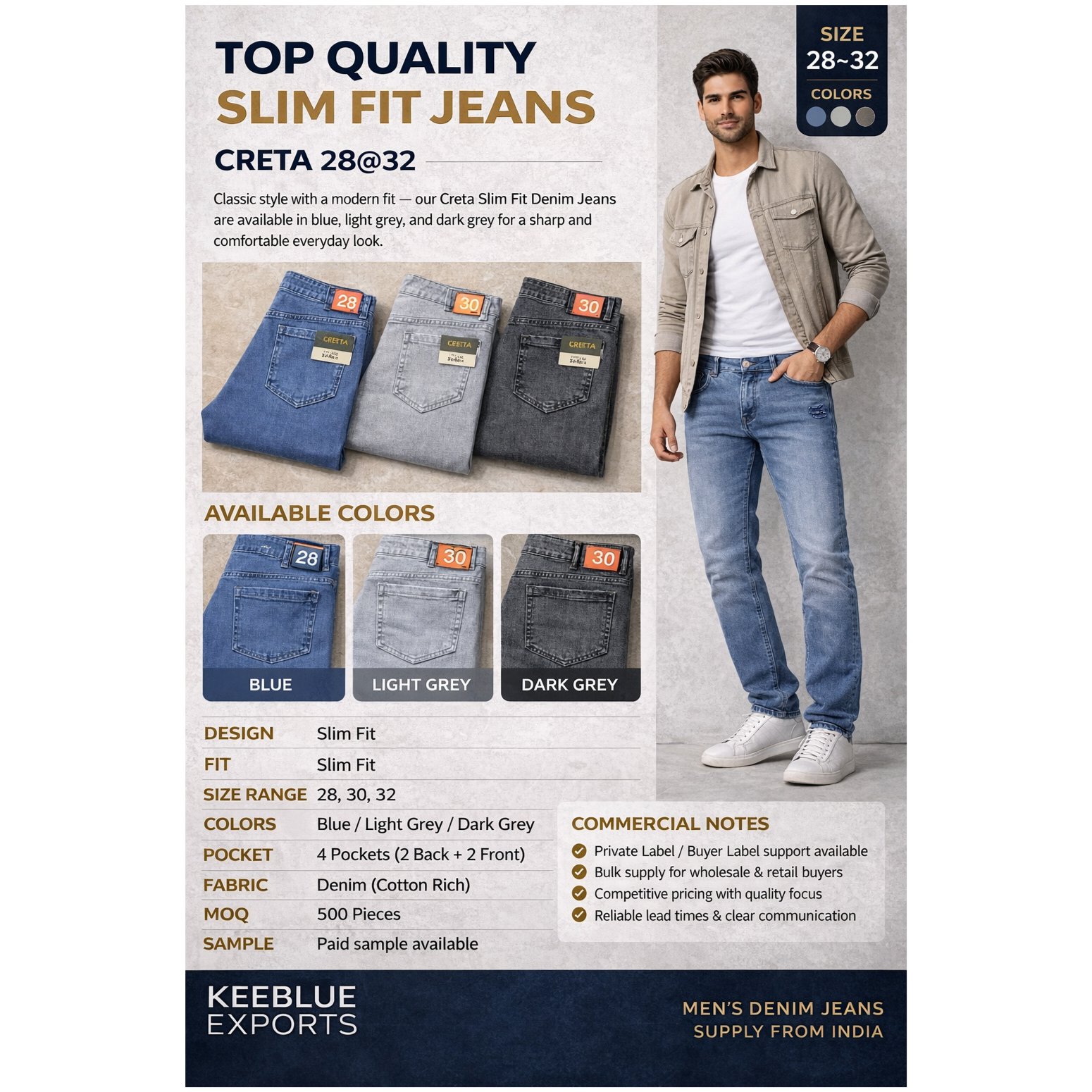 Men’s Creta Slim Fit Denim Jeans 2