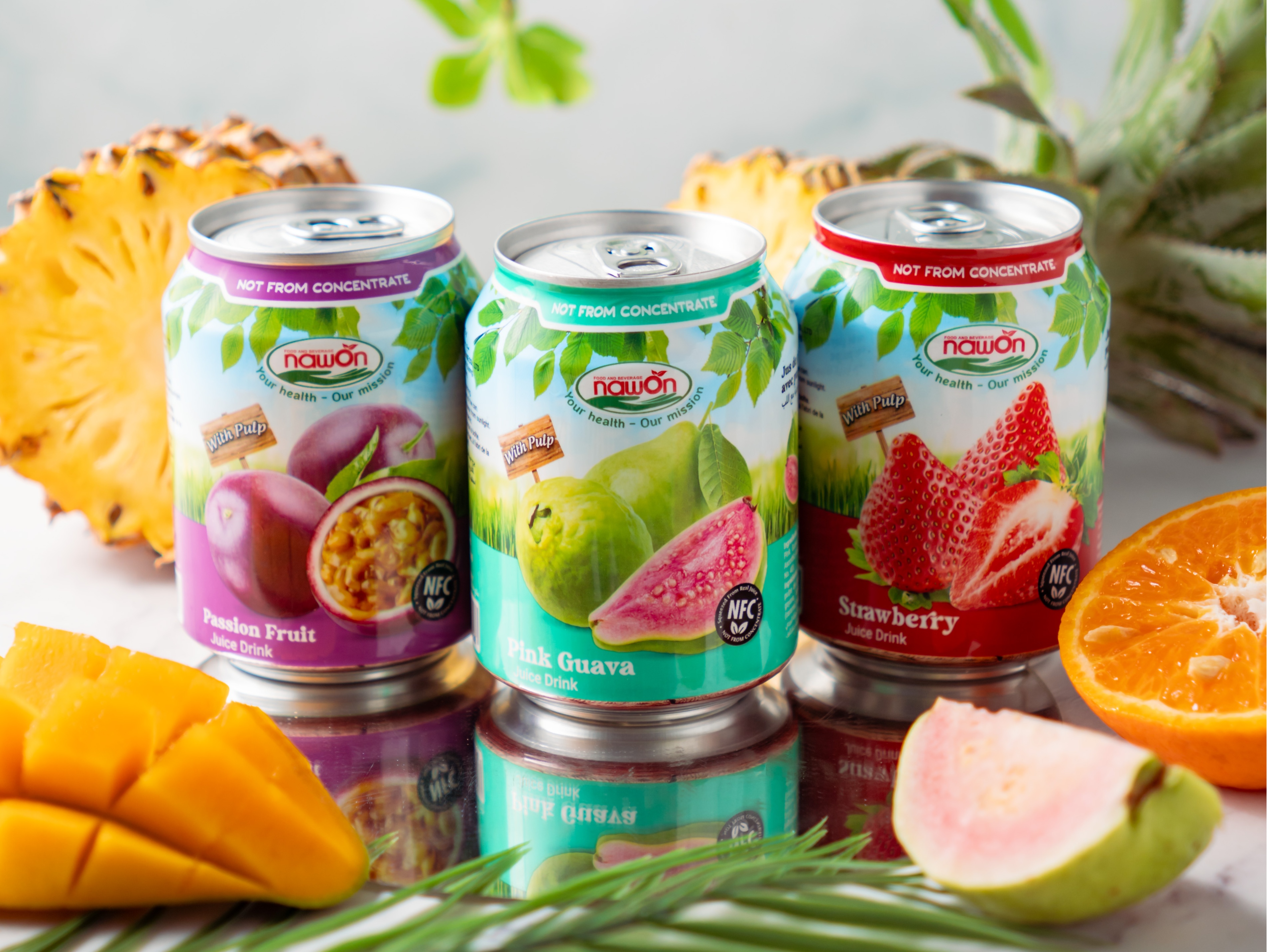 Hot Selling Tropical Fruit Juice with Pulp canned 250ml Soft Drink Wholesale NAWON in Vietnam OEM Free Sample Low MOQ ISO 4