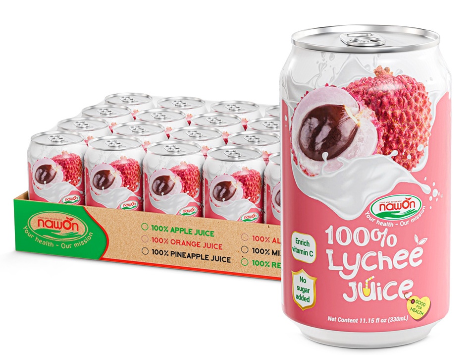 Private Label Free Sample Best Quality Pune Natural Fruit Juice Drink 330ML NAWON Vietnam Manufacturer OEM Low MOQ ISO 1