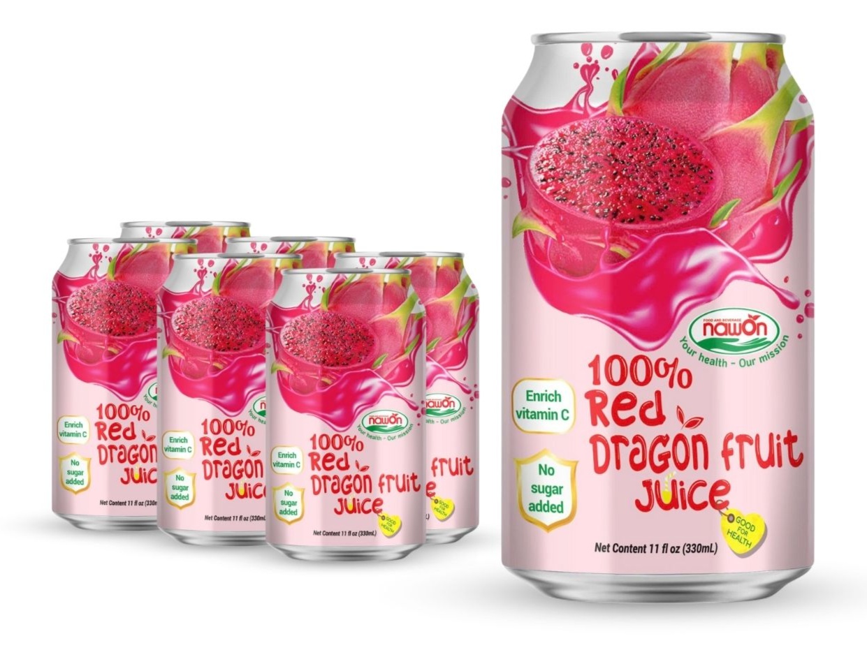 Private Label Free Sample Best Quality Pune Natural Fruit Juice Drink 330ML NAWON Vietnam Manufacturer OEM Low MOQ ISO 2