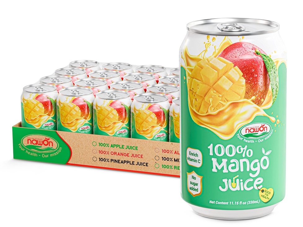Private Label Free Sample Best Quality Pune Natural Fruit Juice Drink 330ML NAWON Vietnam Manufacturer OEM Low MOQ ISO 3