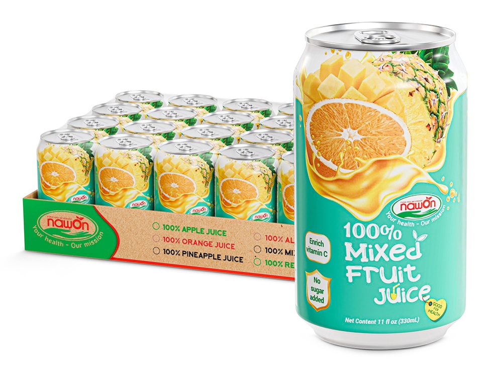 Private Label Free Sample Best Quality Pune Natural Fruit Juice Drink 330ML NAWON Vietnam Manufacturer OEM Low MOQ ISO 4