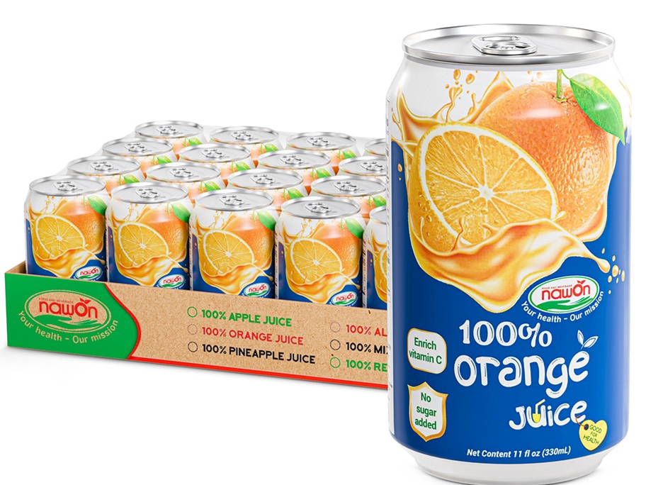 Private Label Free Sample Best Quality Pune Natural Fruit Juice Drink 330ML NAWON Vietnam Manufacturer OEM Low MOQ ISO 8