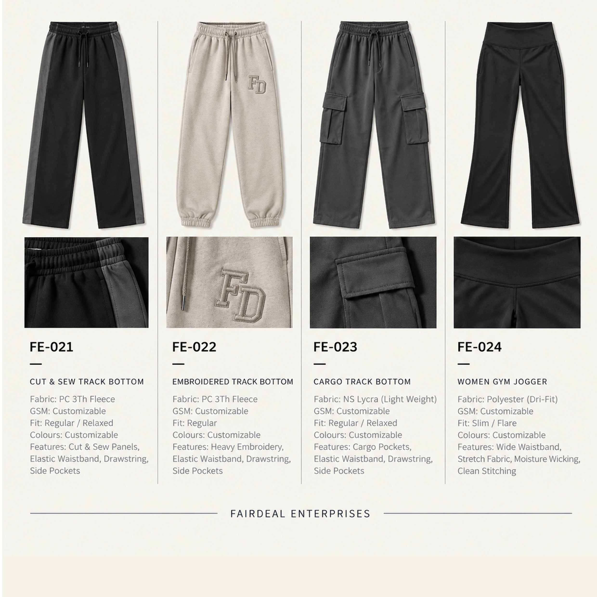Custom Track Bottoms & Joggers | Private Label Manufacturing