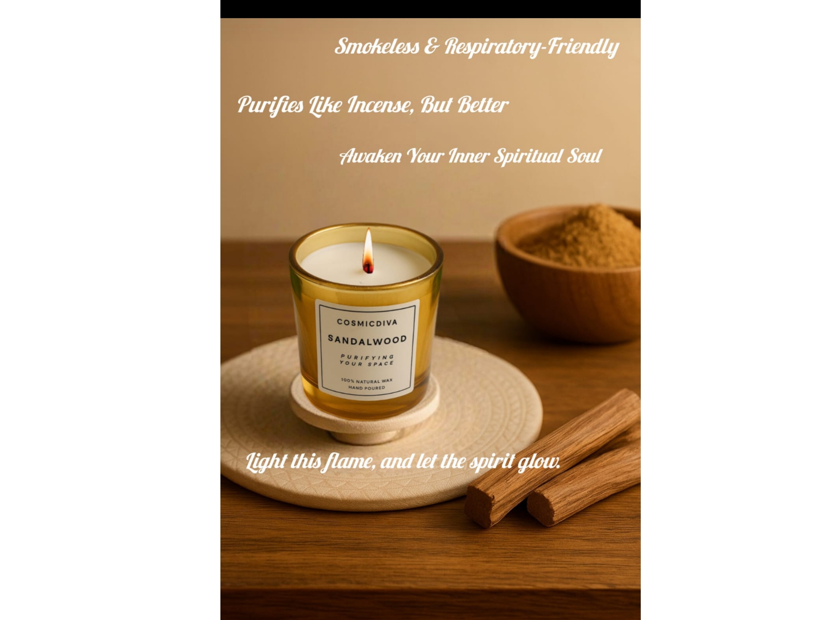 Sandalwood aromatherapy candle