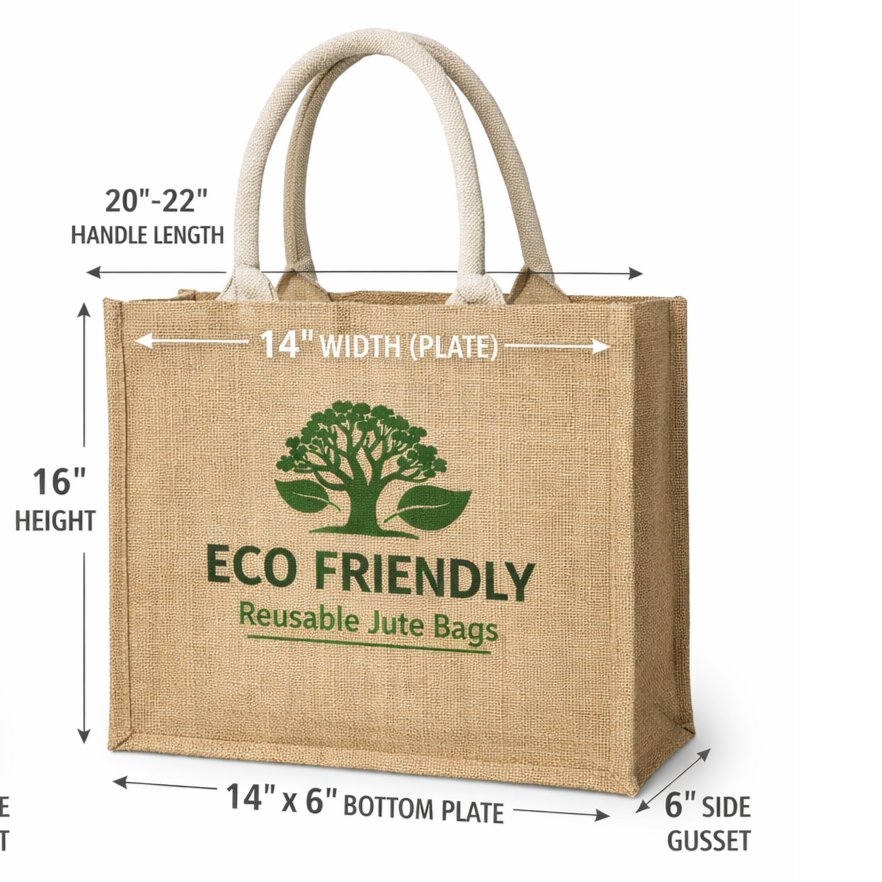 High-Strength 300 GSM Jute Shopping Tote Bags 1