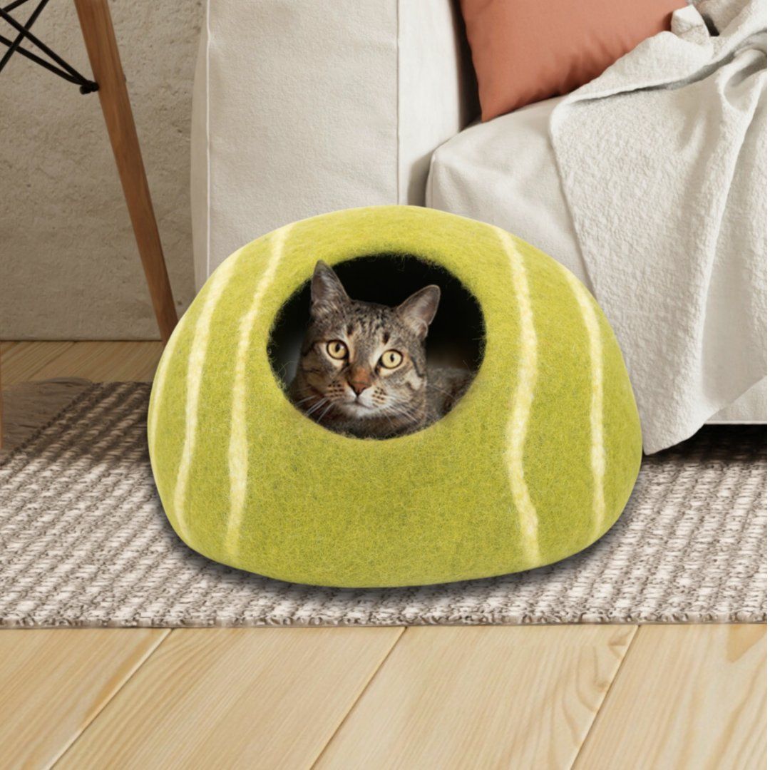 Stripe Design Wool Felt Cat House - Wholesale Pet Supplies