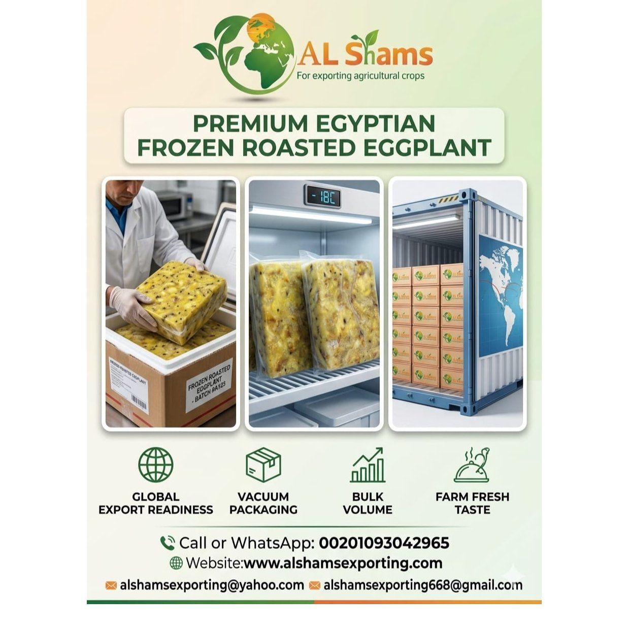 FROZEN ROASTED EGGPLANET  - Wholesale Agriculture, Food & Beverage