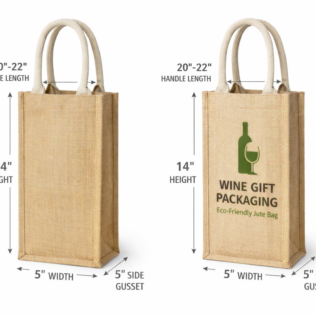 Premium Eco-Friendly Jute Wine Bottle Bags - Wholesale Packaging & Printing