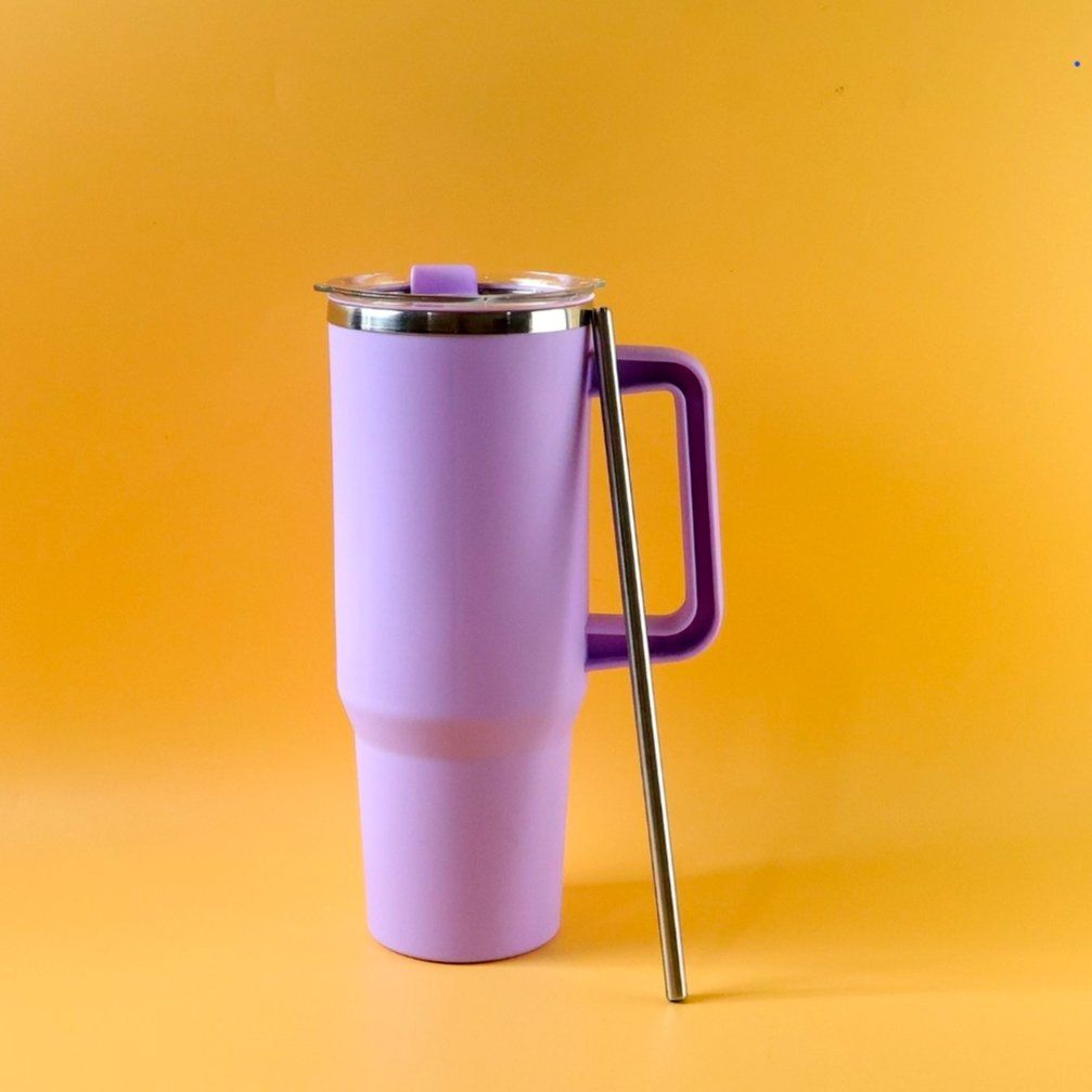 Large Capacity Insulated Tumbler Mug 1 With Handle And Straw 1200 ML Approx - Wholesale Sports & Entertainment